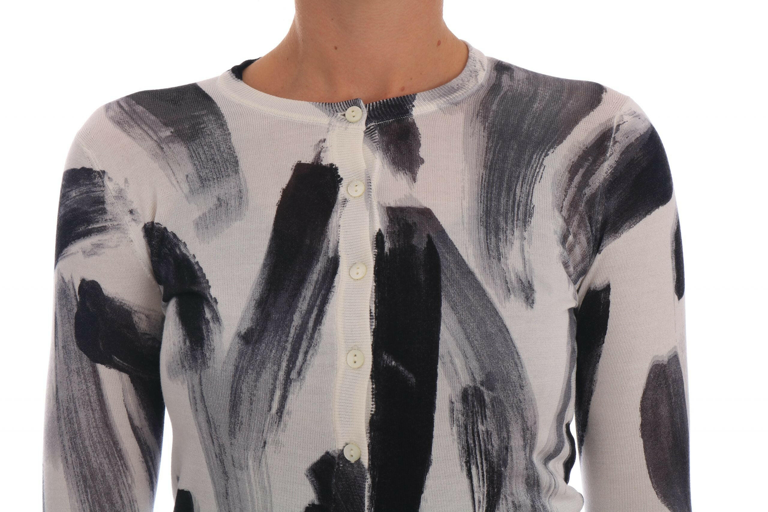 Dolce & Gabbana Cardigan Lightweight Silk Paint Stroke Sweater -   -  Dolce & Gabbana.