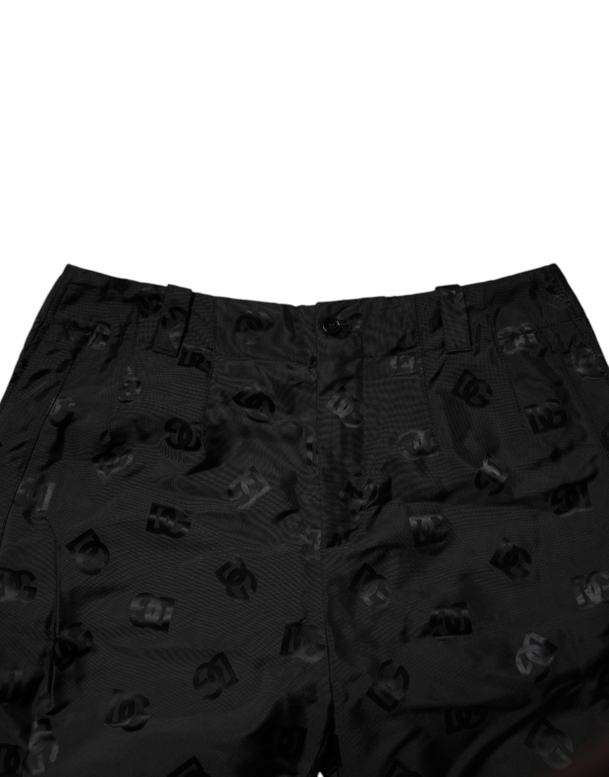 Dolce & Gabbana Black Logo Monogram Straight Pants -   -  Dolce & Gabbana.