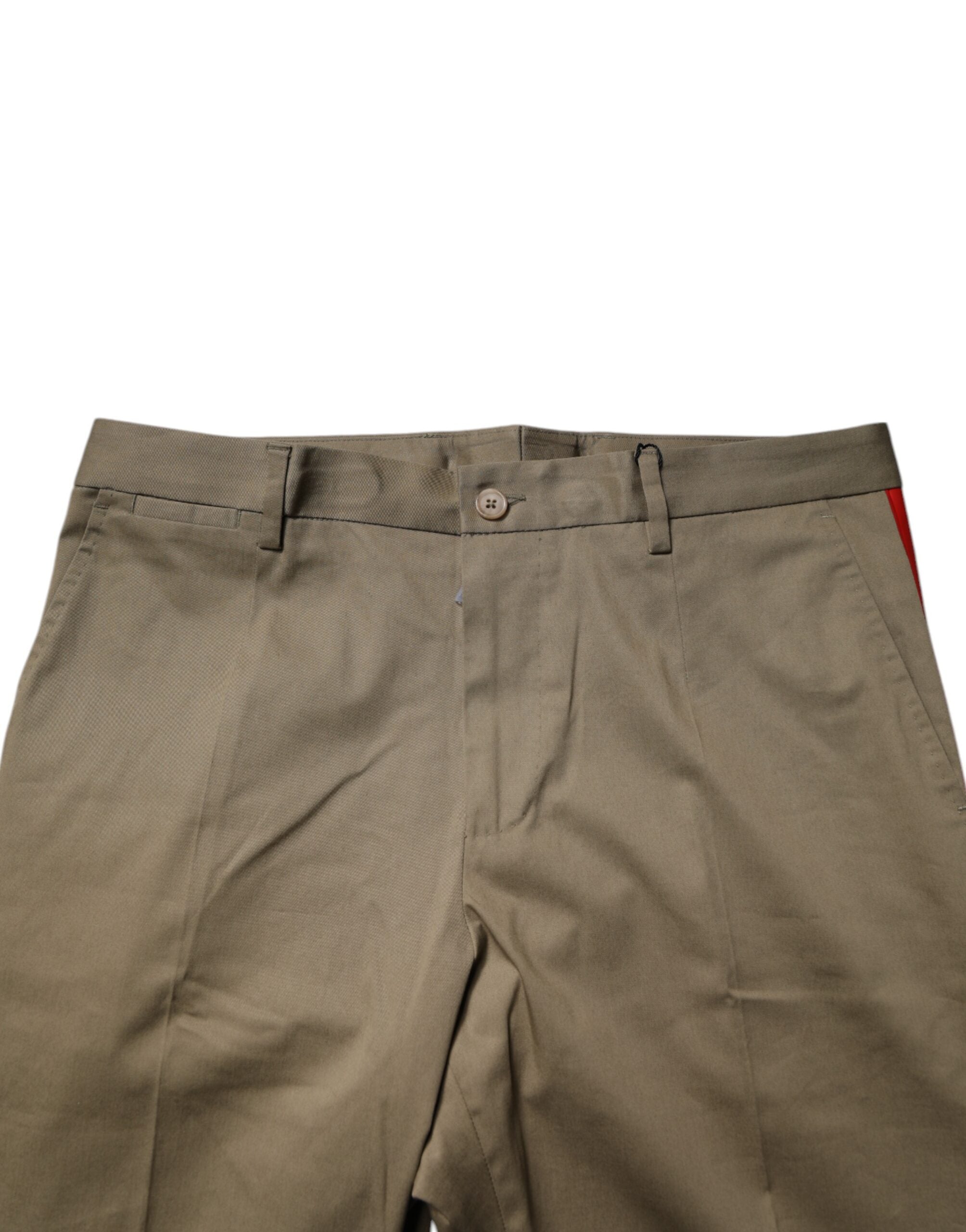 Dolce & Gabbana Dark Khaki Cotton Tapered Pants -   -  Dolce & Gabbana.