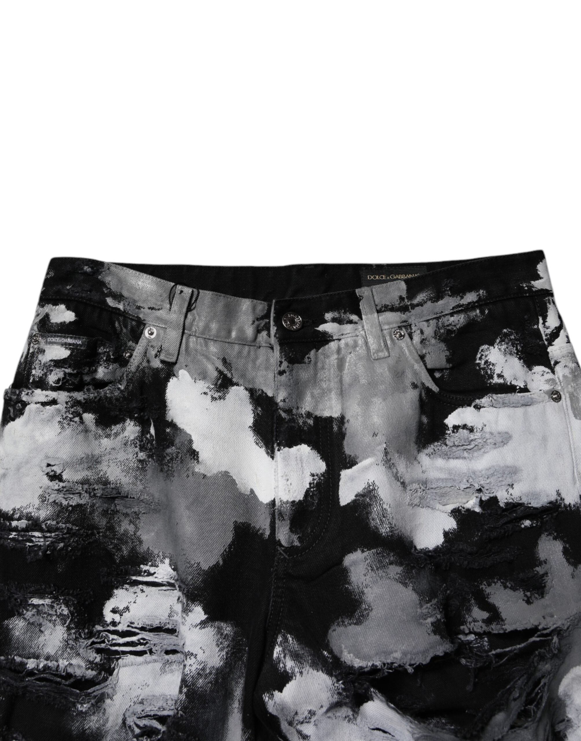 Dolce & Gabbana Multicolor Camouflage Tattered Skinny Denim Jeans -   -  Dolce & Gabbana.