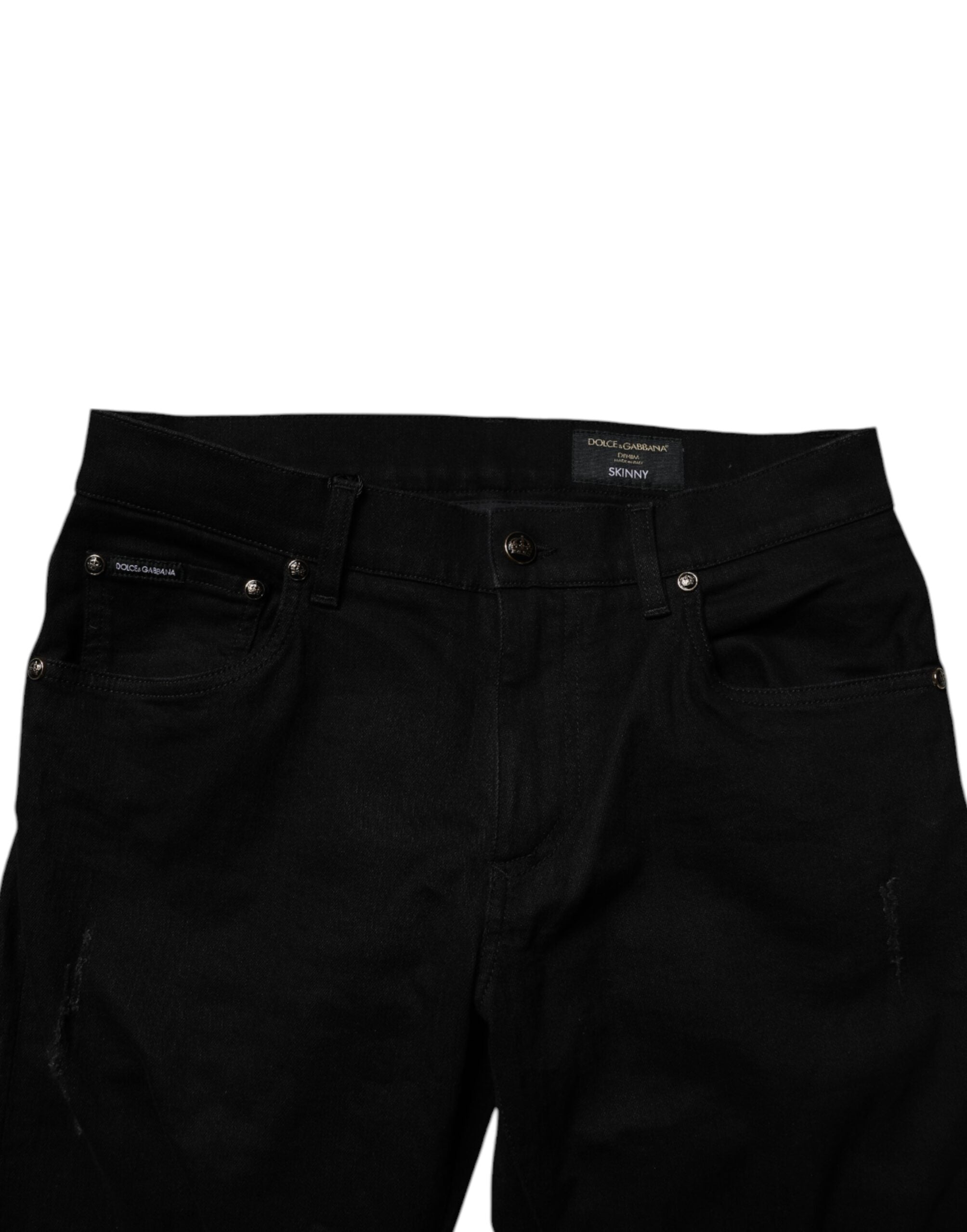 Dolce & Gabbana Black Cotton Stretch Skinny Men Denim Jeans -   -  Dolce & Gabbana.