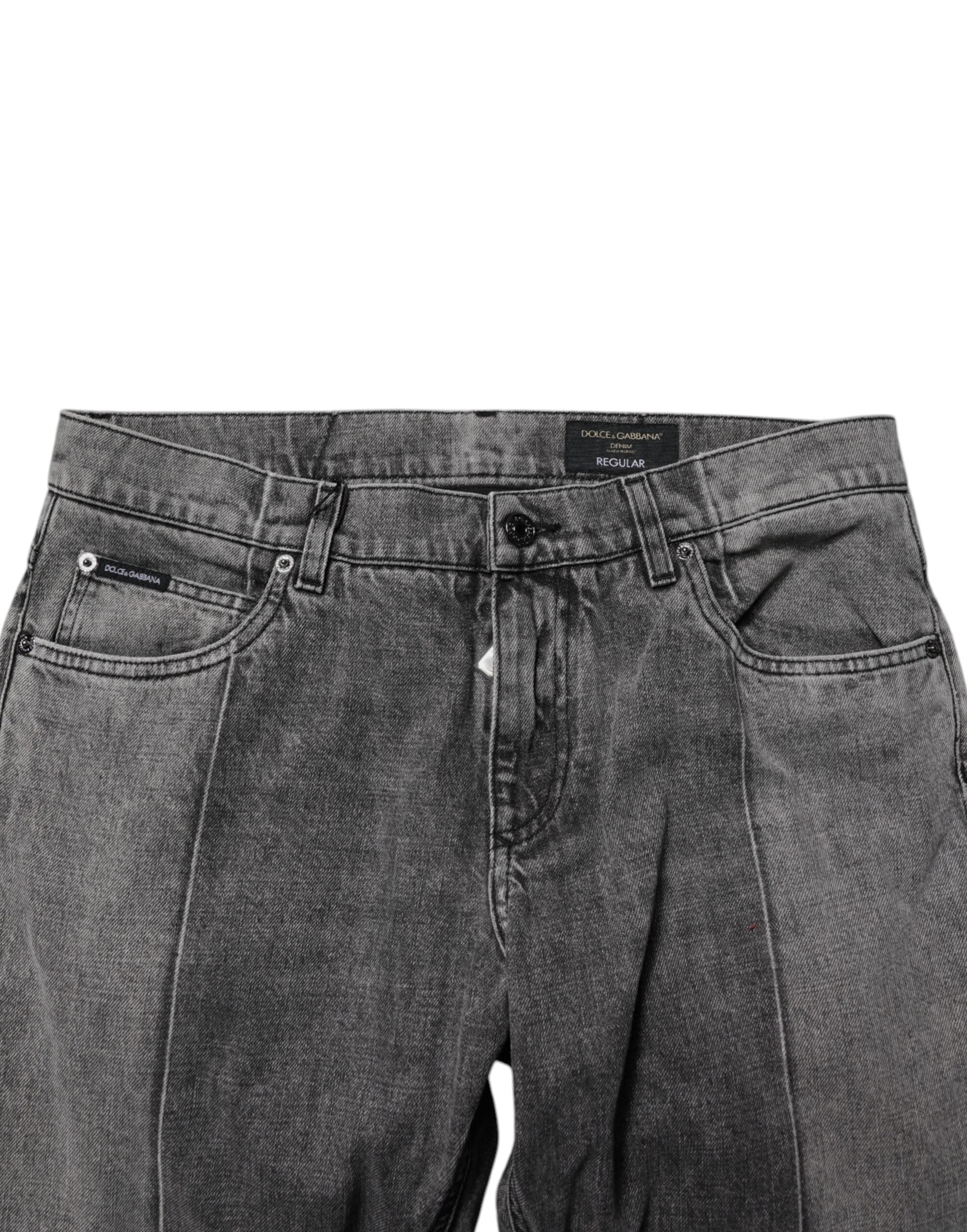 Dolce & Gabbana Two Tone Gray Cotton Denim Jeans -   -  Dolce & Gabbana.