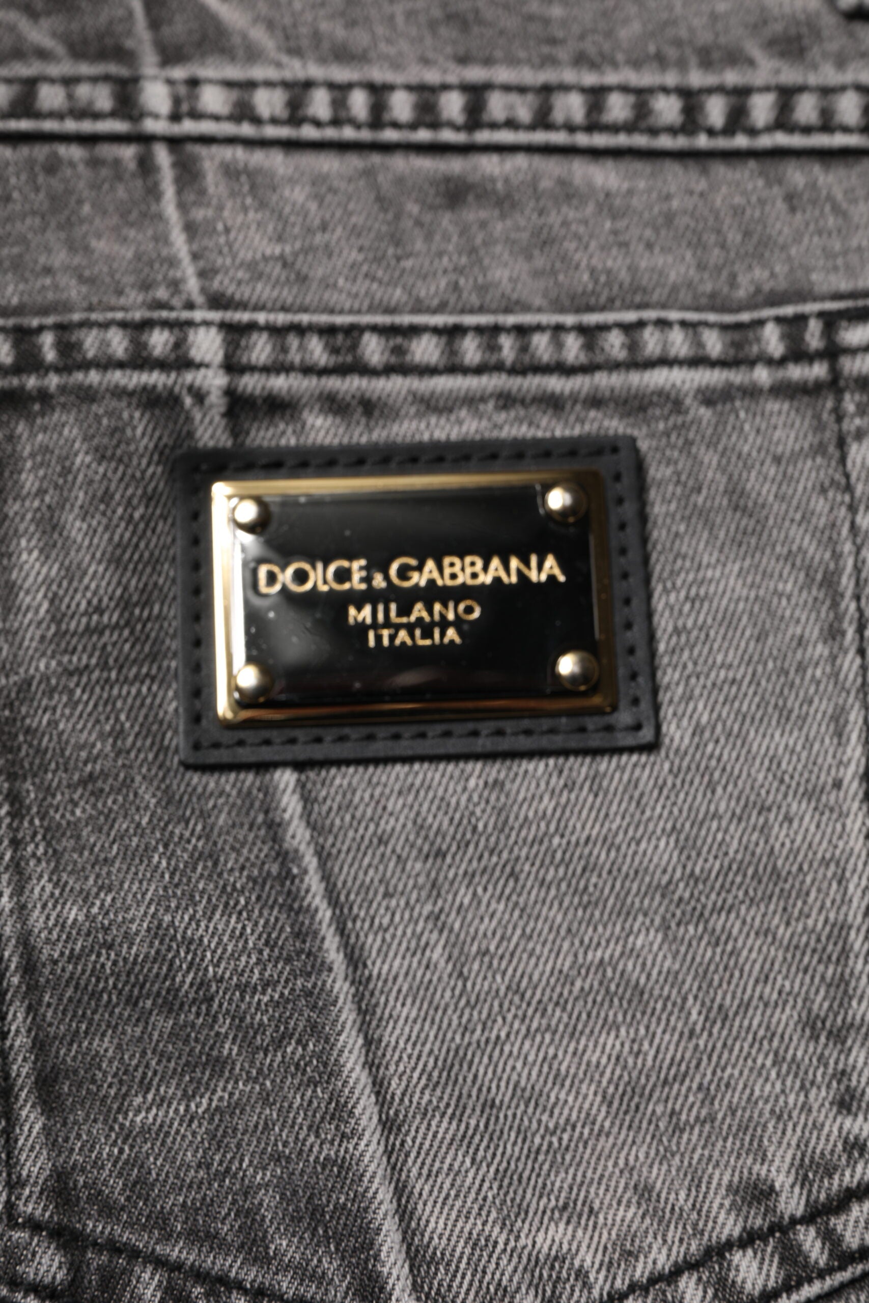 Dolce & Gabbana Two Tone Gray Cotton Denim Jeans -   -  Dolce & Gabbana.