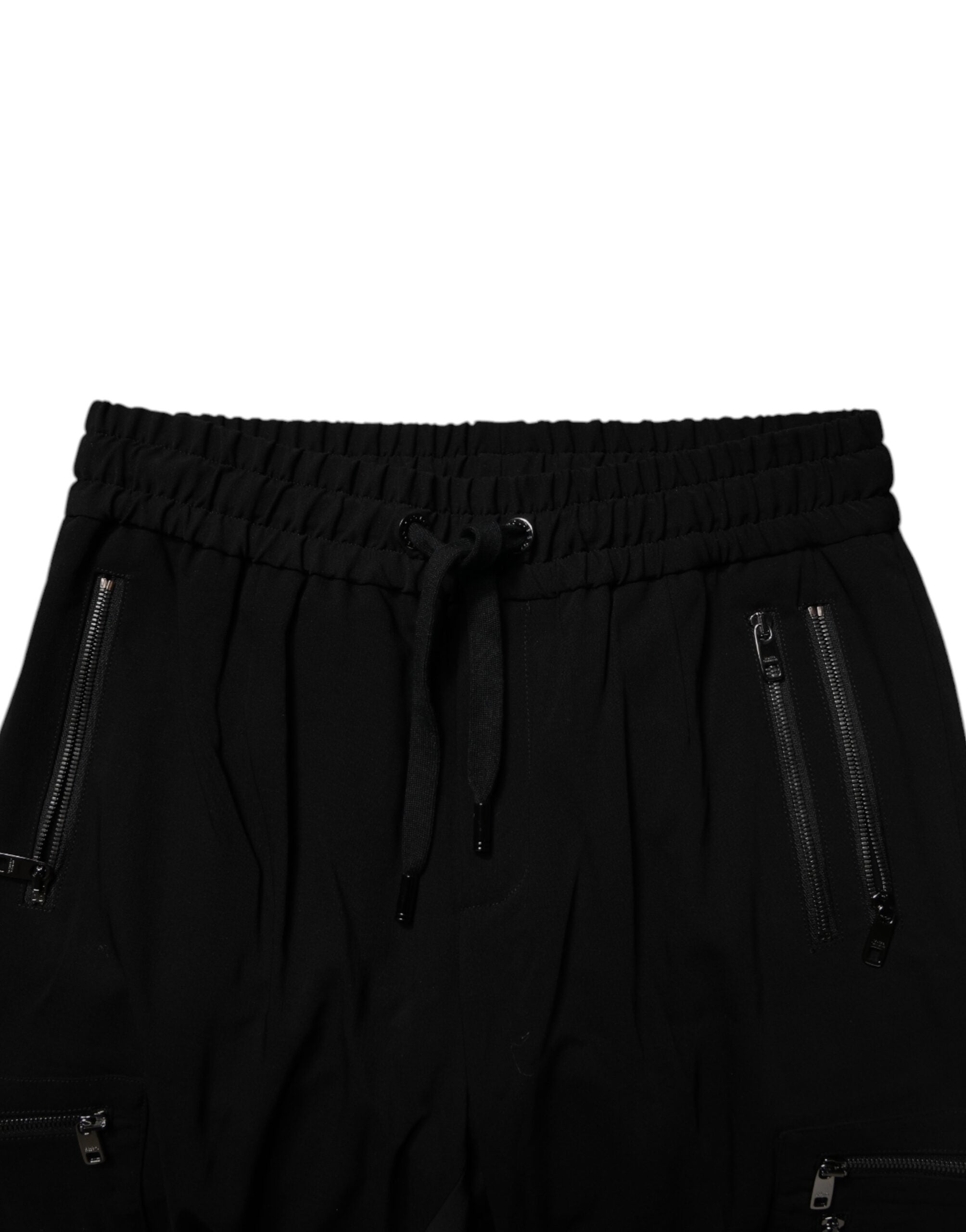 Dolce & Gabbana Black Wool Stretch Jogger Pants -   -  Dolce & Gabbana.