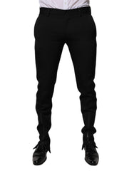 Dolce & Gabbana Black Wool Tapered Formal Dress Pants -   -  Dolce & Gabbana.
