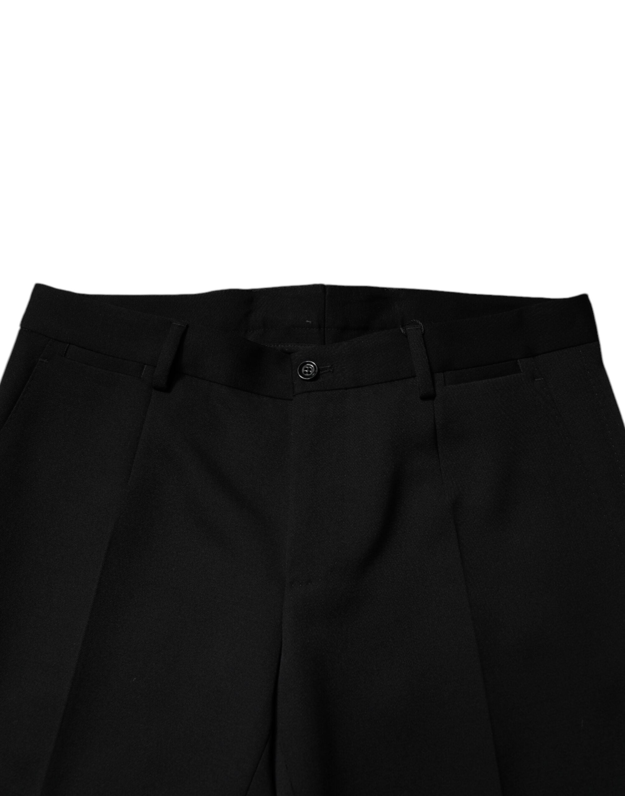 Dolce & Gabbana Black Wool Tapered Formal Dress Pants -   -  Dolce & Gabbana.