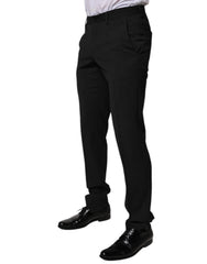 Dolce & Gabbana Black Polyester Tapered Formal Men Dress Pants -   -  Dolce & Gabbana.