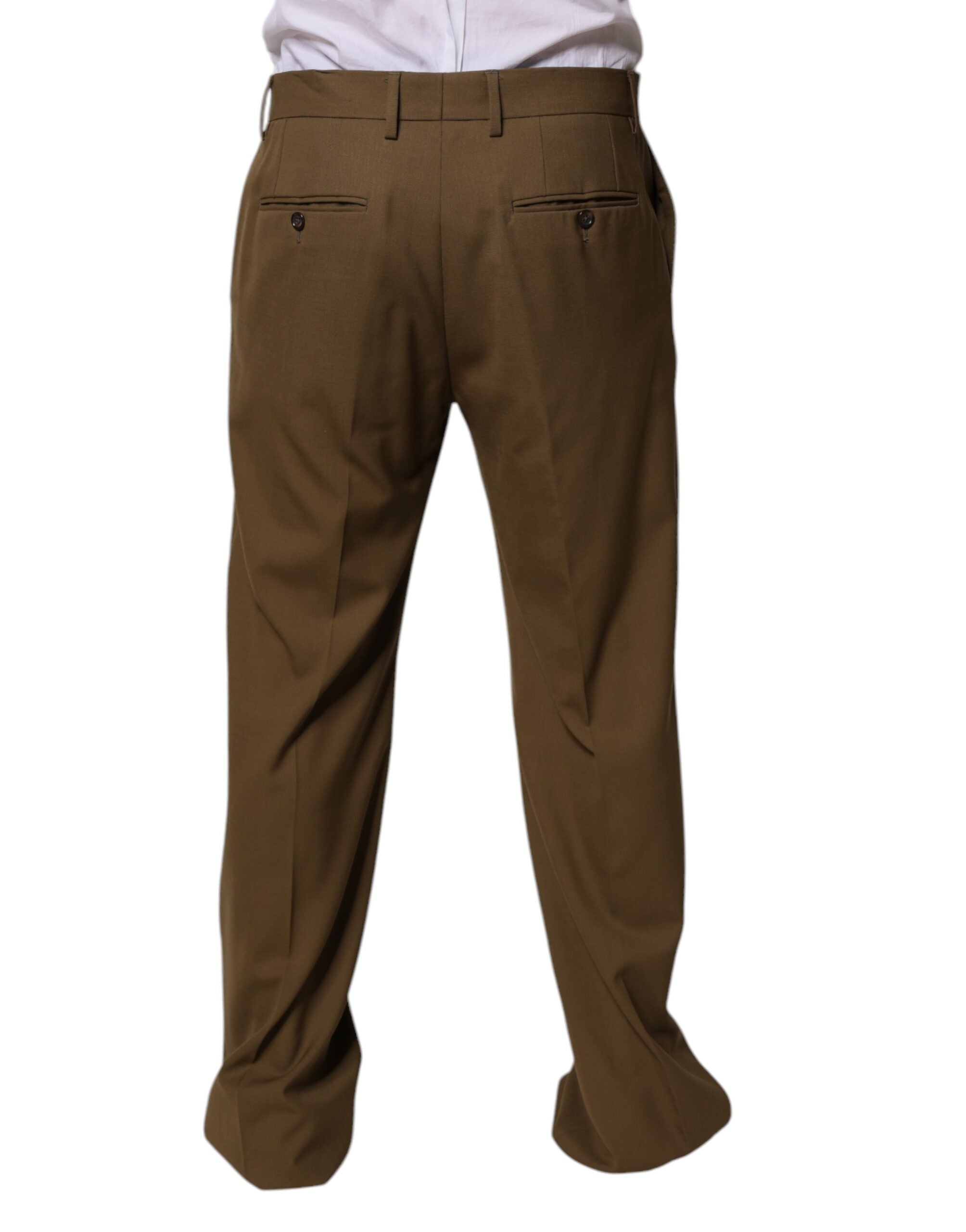 Dolce & Gabbana Brown Wool Straight Formal Dress Pants -   -  Dolce & Gabbana.