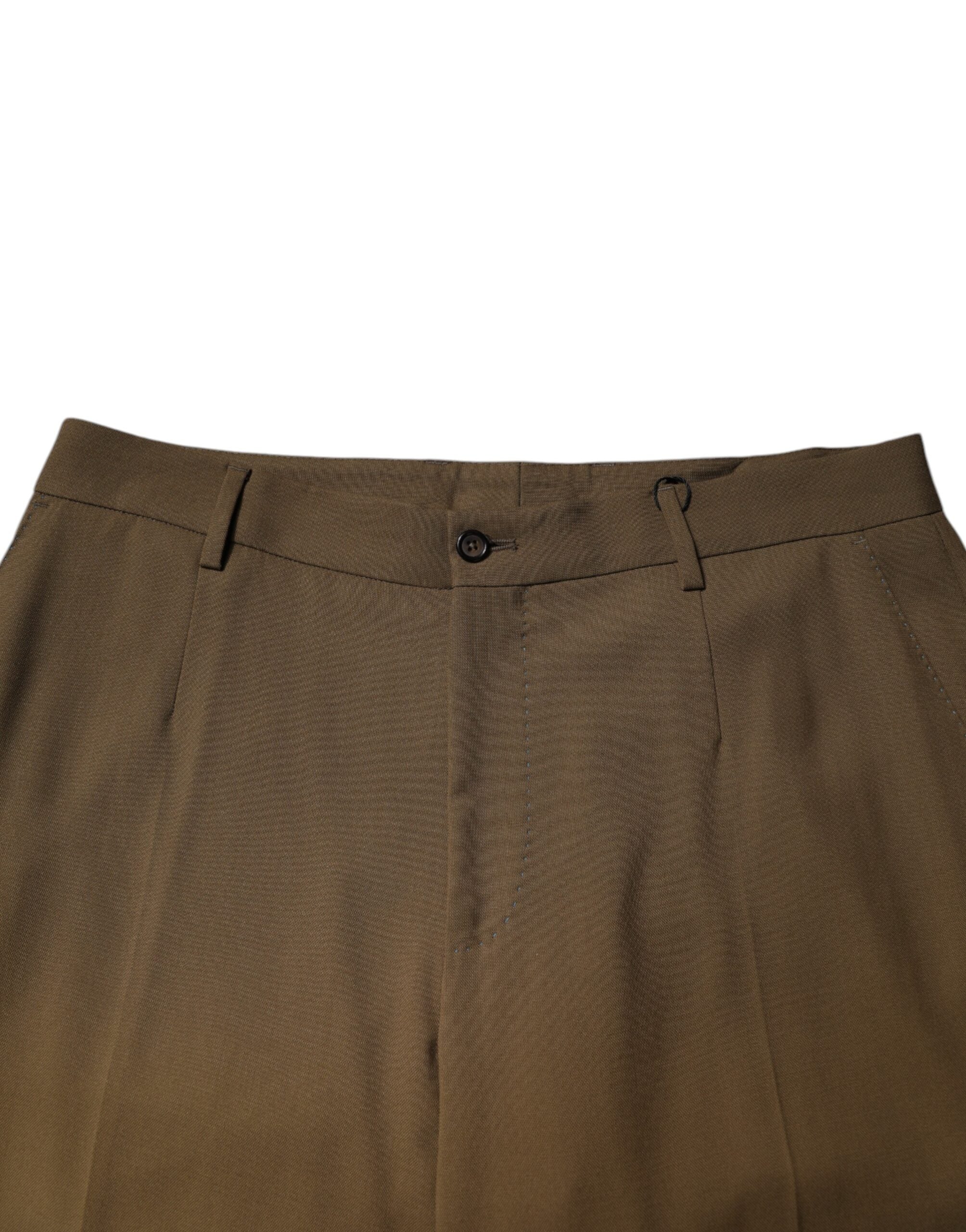 Dolce & Gabbana Brown Wool Straight Formal Dress Pants -   -  Dolce & Gabbana.