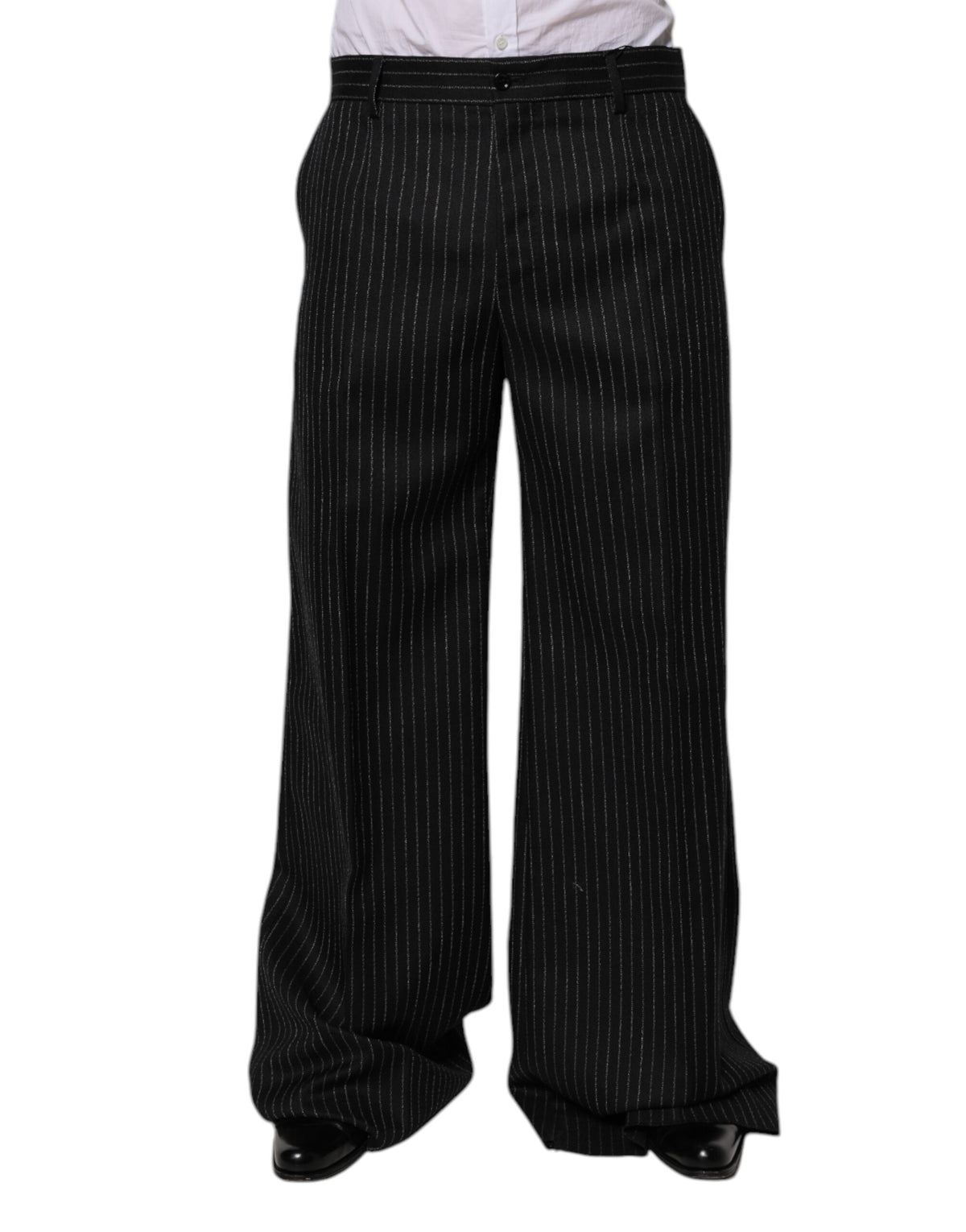 Dolce & Gabbana Black Stripes Wide Leg Formal Men Dress Pants -   -  Dolce & Gabbana.