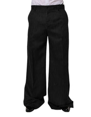 Dolce & Gabbana Black Stripes Wide Leg Formal Men Dress Pants -   -  Dolce & Gabbana.