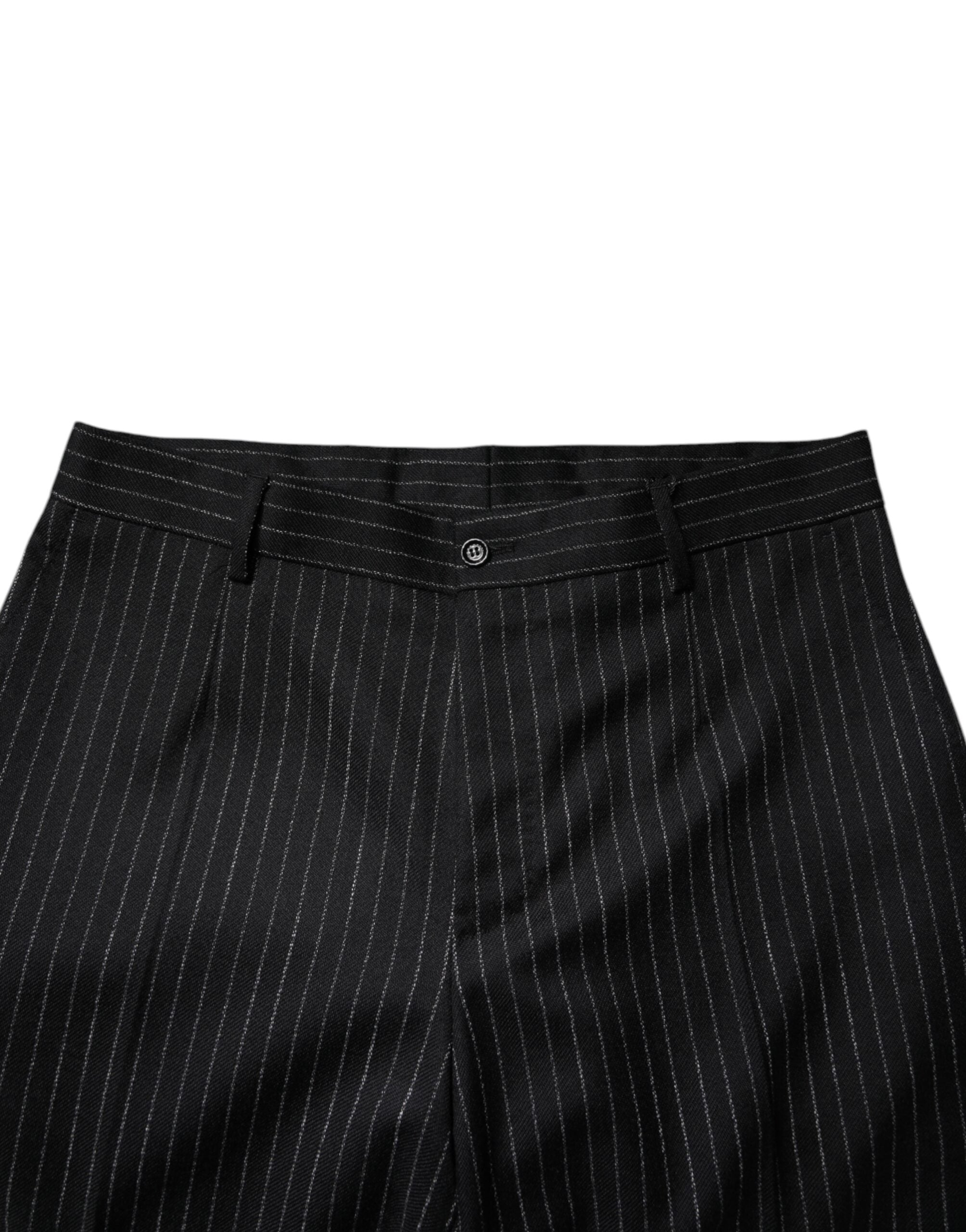Dolce & Gabbana Black Stripes Wide Leg Formal Men Dress Pants -   -  Dolce & Gabbana.