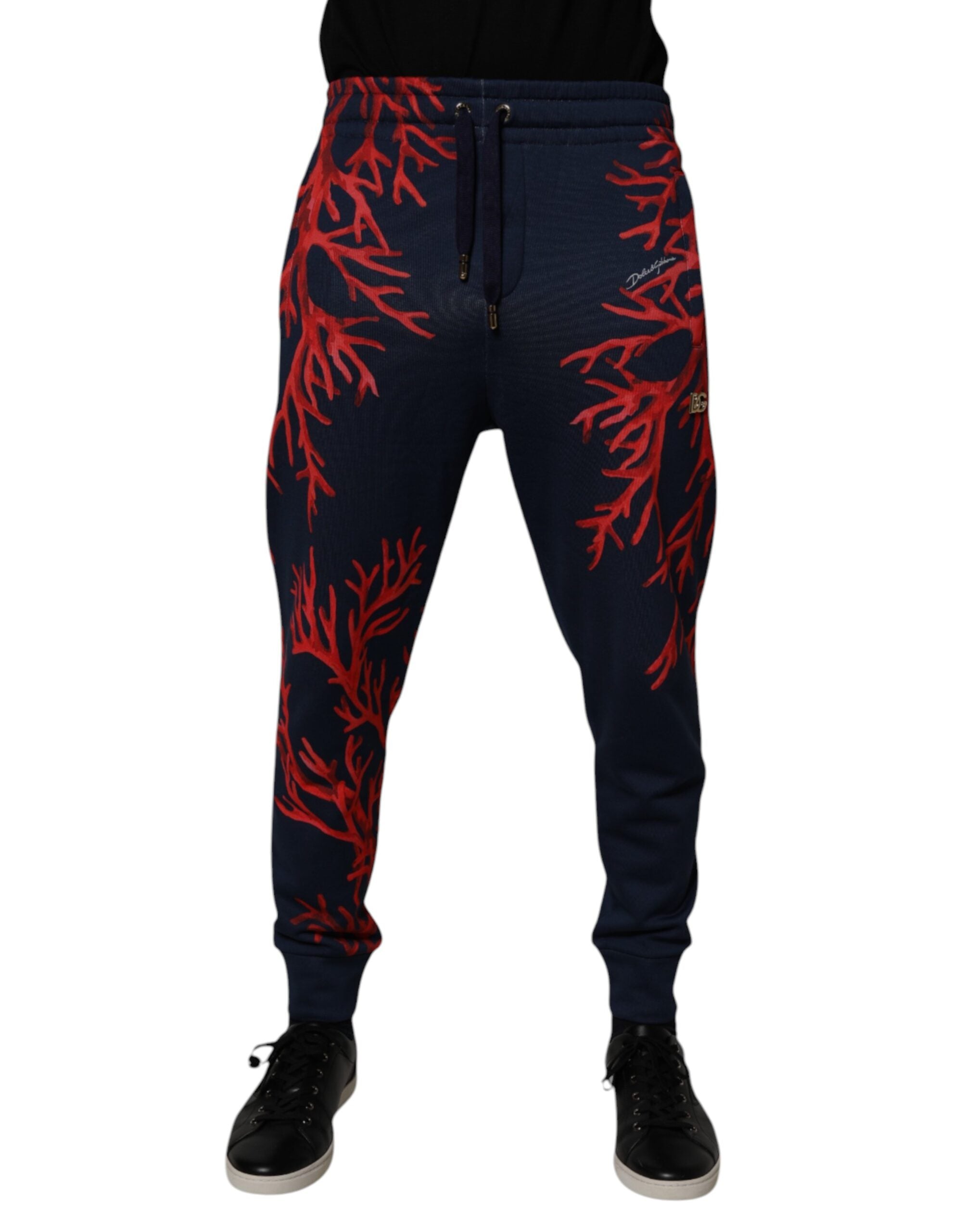 Dolce & Gabbana Dark Blue Corals Jogger Men Sweatpants Pants -   -  Dolce & Gabbana.