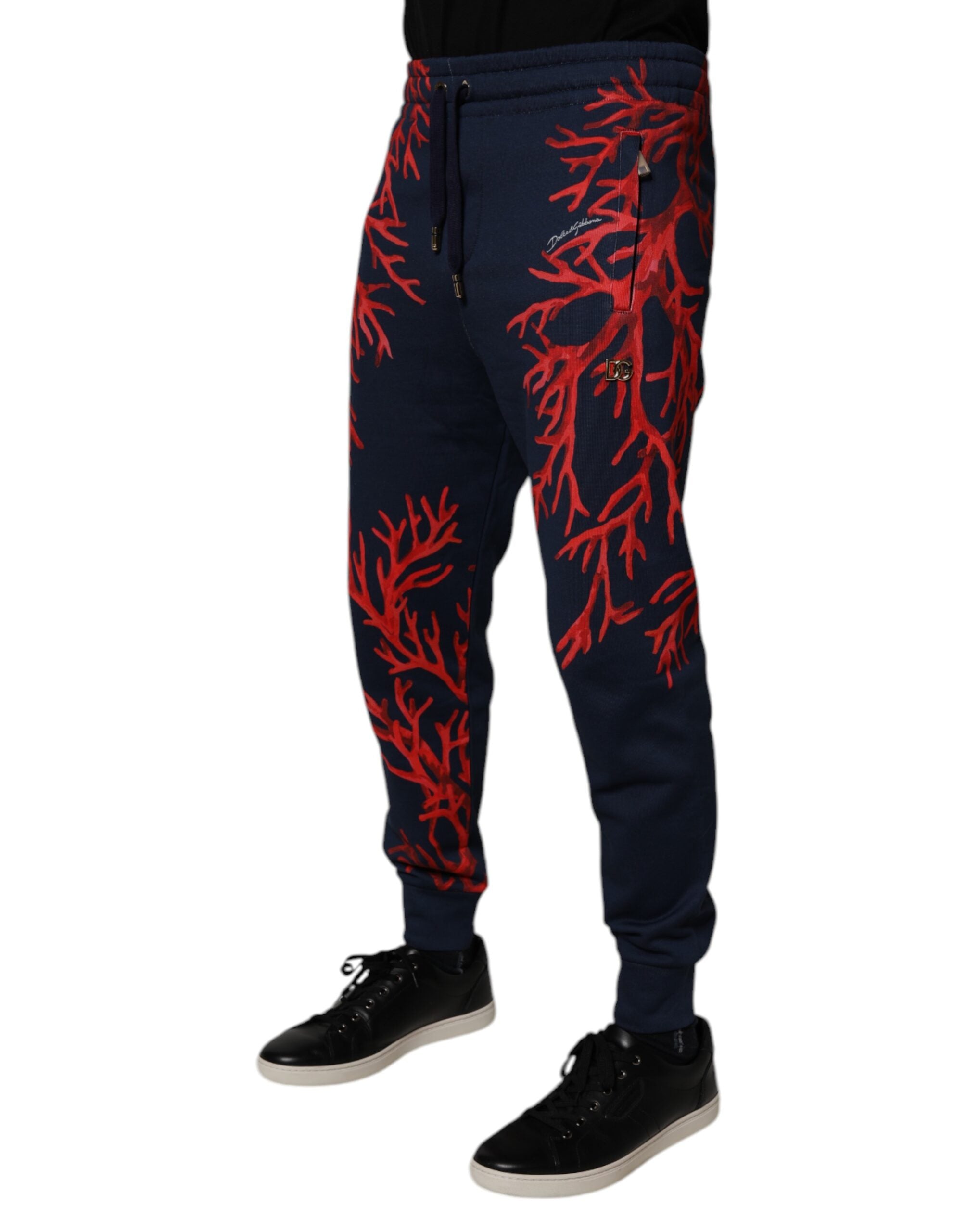 Dolce & Gabbana Dark Blue Corals Jogger Men Sweatpants Pants -   -  Dolce & Gabbana.