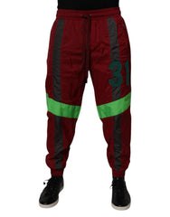 Dolce & Gabbana Maroon Nylon Men Jogger Sweatpants Pants -   -  Dolce & Gabbana.