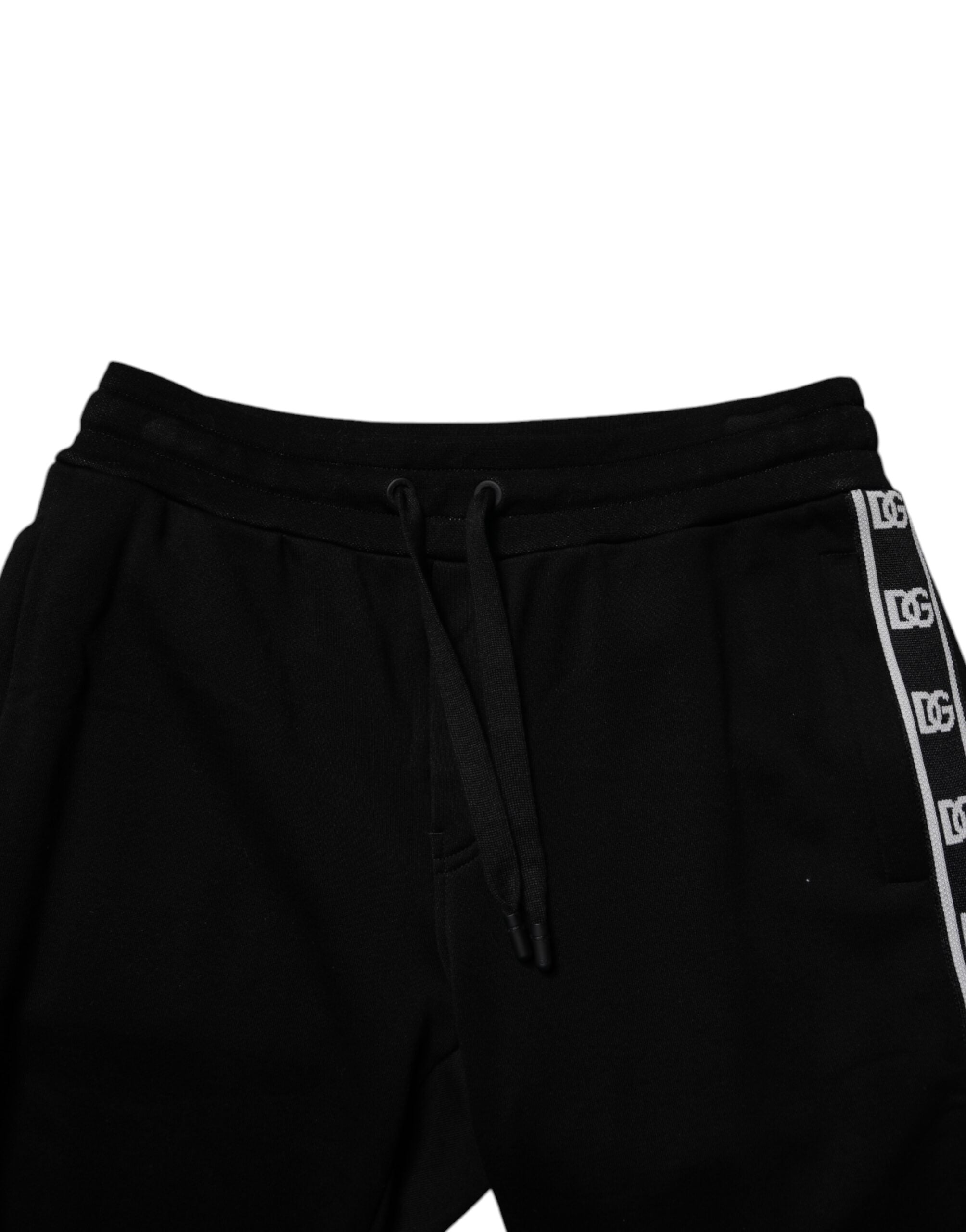 Dolce & Gabbana Black Cotton Blend Cropped Sweatpants Pants -   -  Dolce & Gabbana.