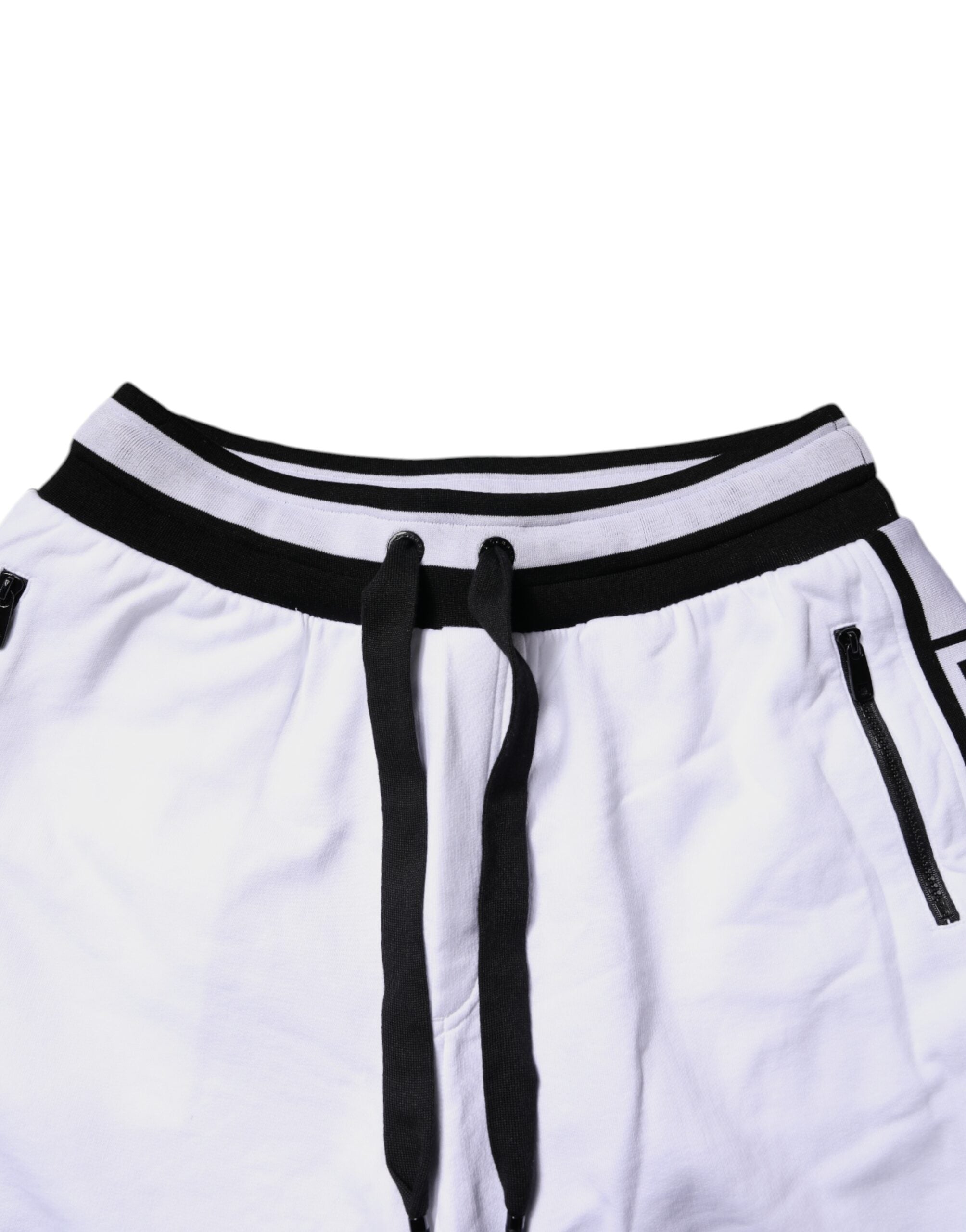 Dolce & Gabbana Black White Cotton Layered Sweatpants Pants -   -  Dolce & Gabbana.