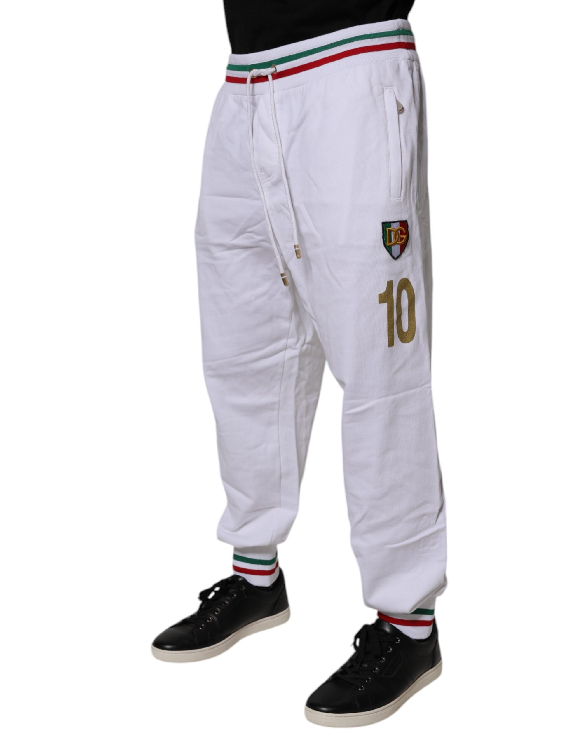 Dolce & Gabbana White Italia Cotton Jogger Sweatpants Pants -   -  Dolce & Gabbana.