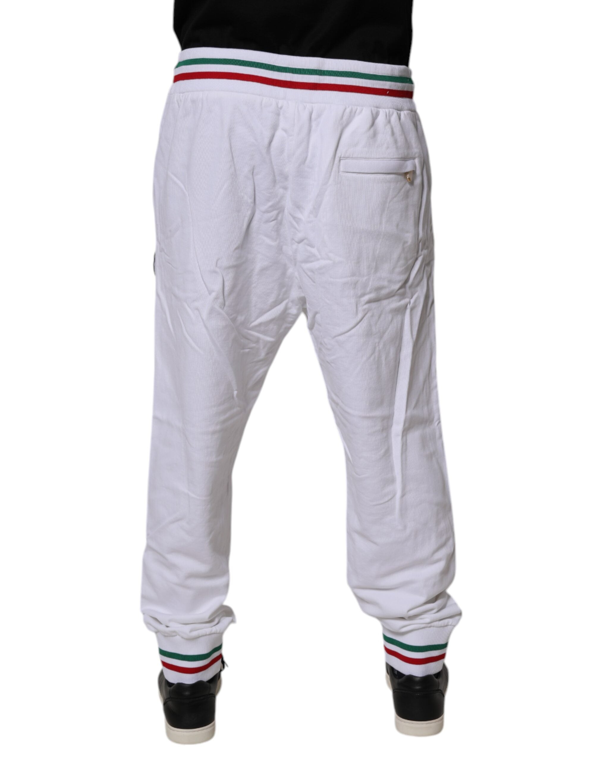 Dolce & Gabbana White Italia Cotton Jogger Sweatpants Pants -   -  Dolce & Gabbana.