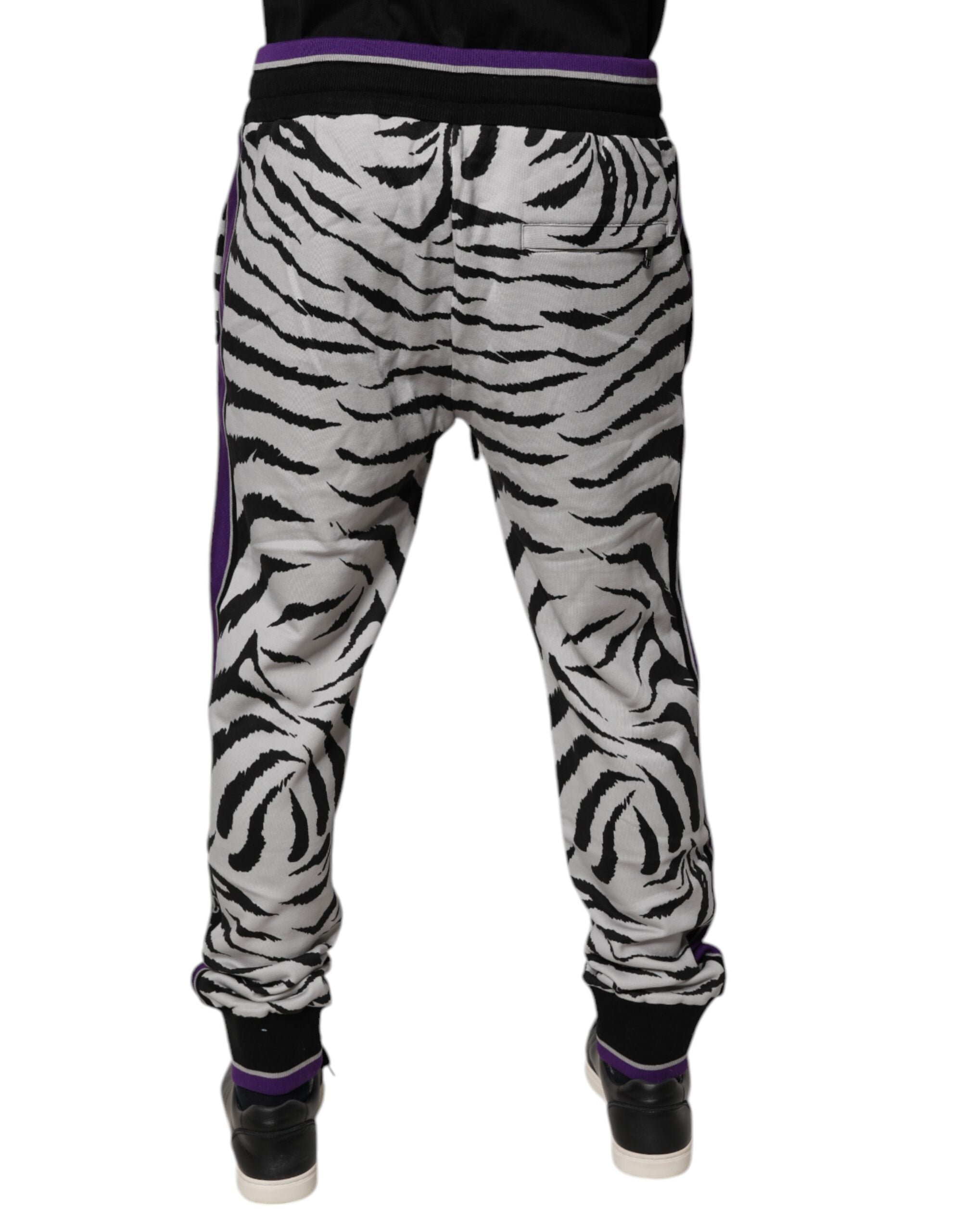 Dolce & Gabbana Black White Zebra Men Jogger Sweatpants Pants -   -  Dolce & Gabbana.