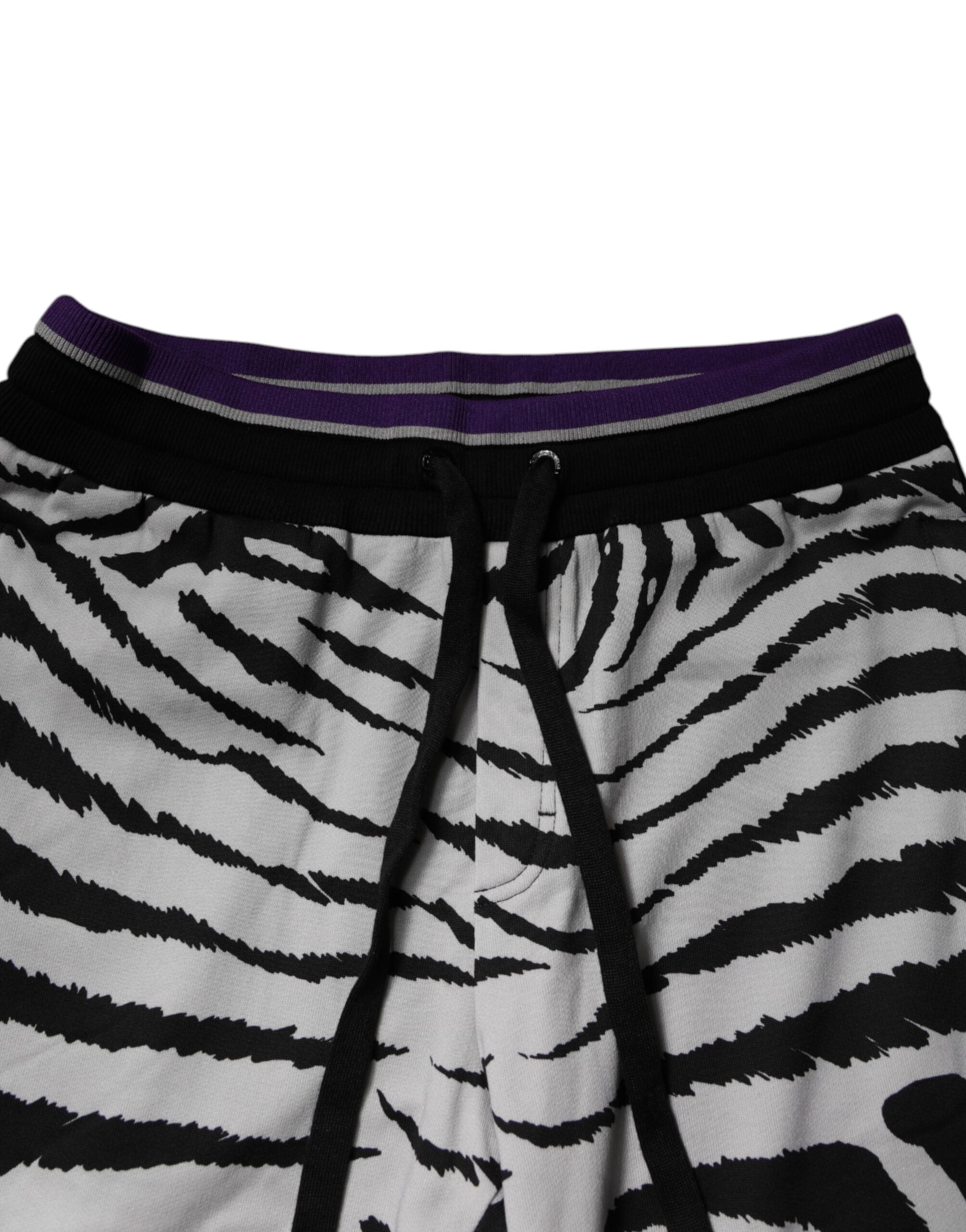 Dolce & Gabbana Black White Zebra Men Jogger Sweatpants Pants -   -  Dolce & Gabbana.