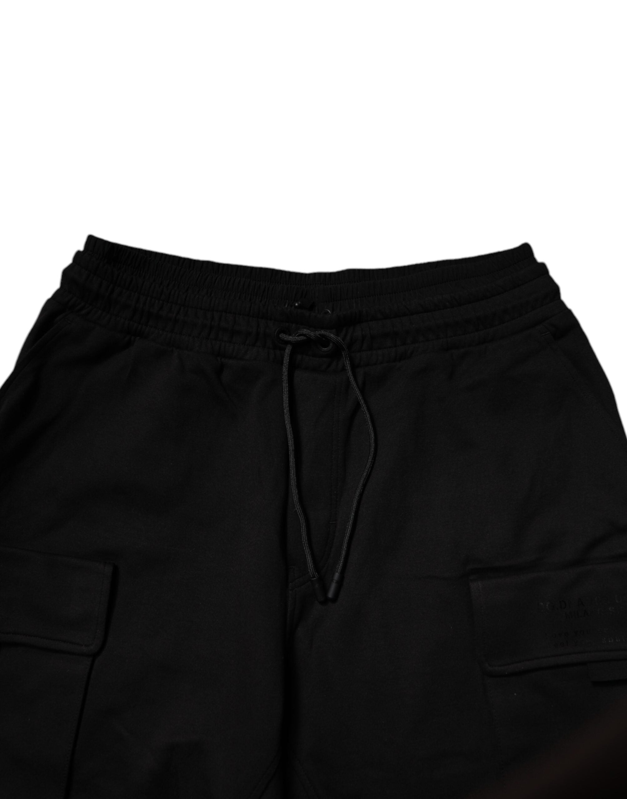 Dolce & Gabbana Black Cotton Men Cargo Jogger Sweatpants Pants -   -  Dolce & Gabbana.