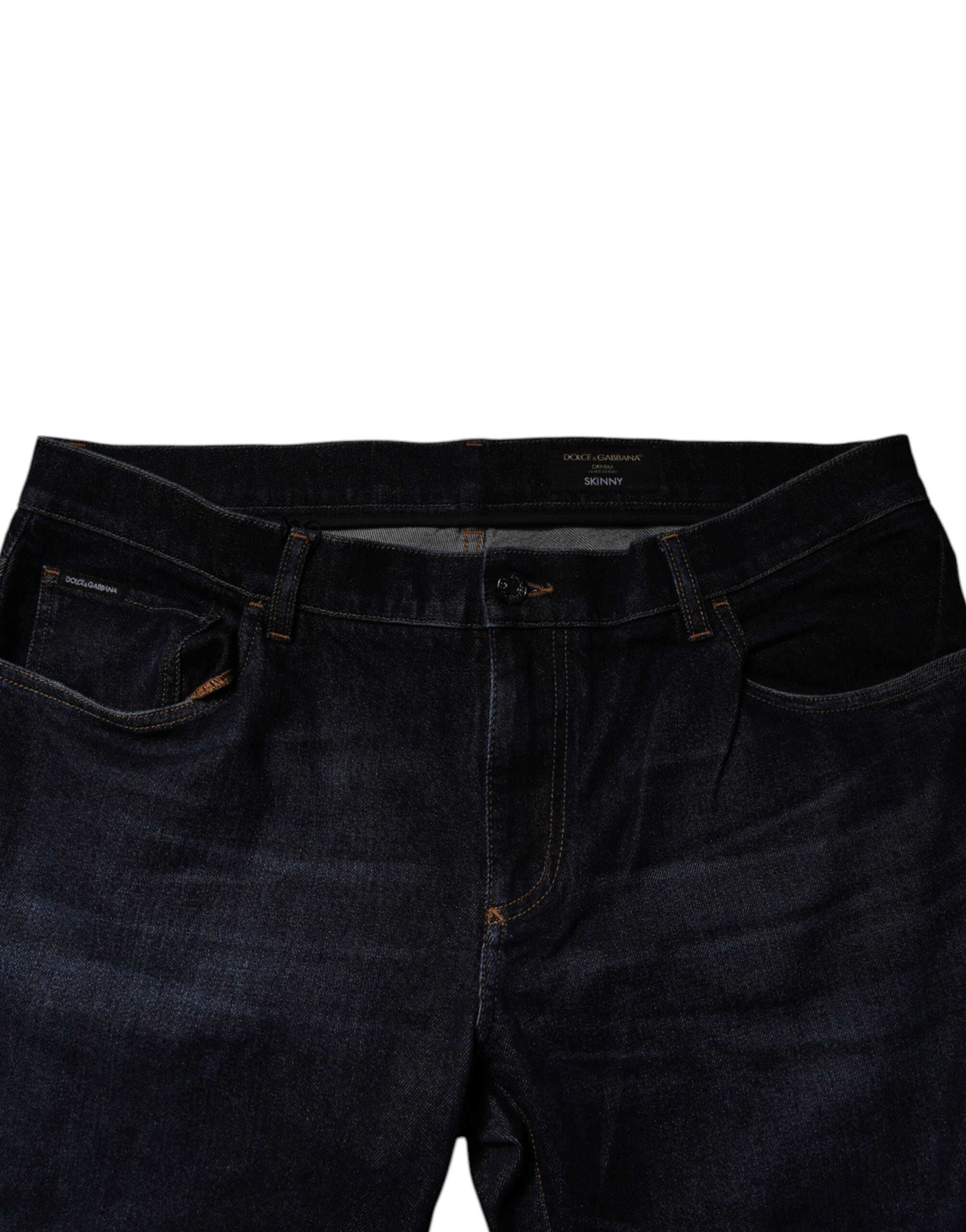 Dolce & Gabbana Dark Blue Cotton Stretch Skinny Denim Jeans -   -  Dolce & Gabbana.