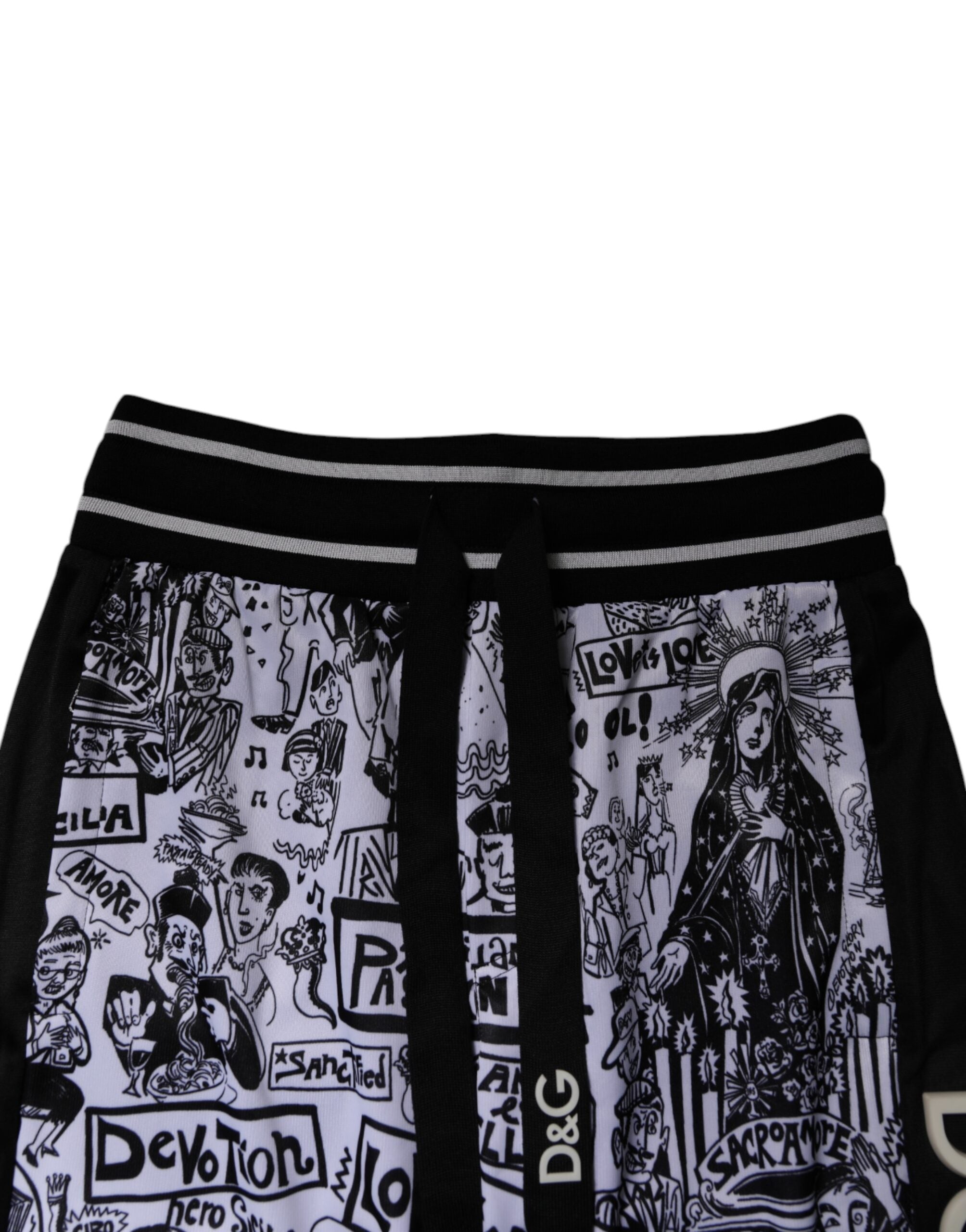 Dolce & Gabbana White Graffiti Polyester Jogger Men Sweatpants Pants -   -  Dolce & Gabbana.
