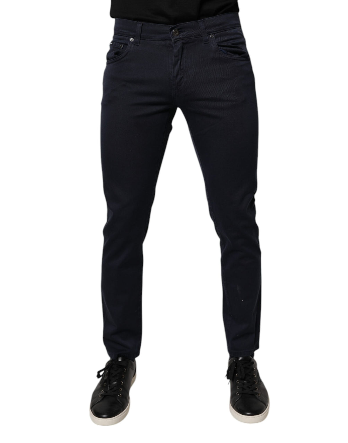 Dolce & Gabbana Dark Blue GOLD Cotton Skinny Men Denim Jeans -   -  Dolce & Gabbana.