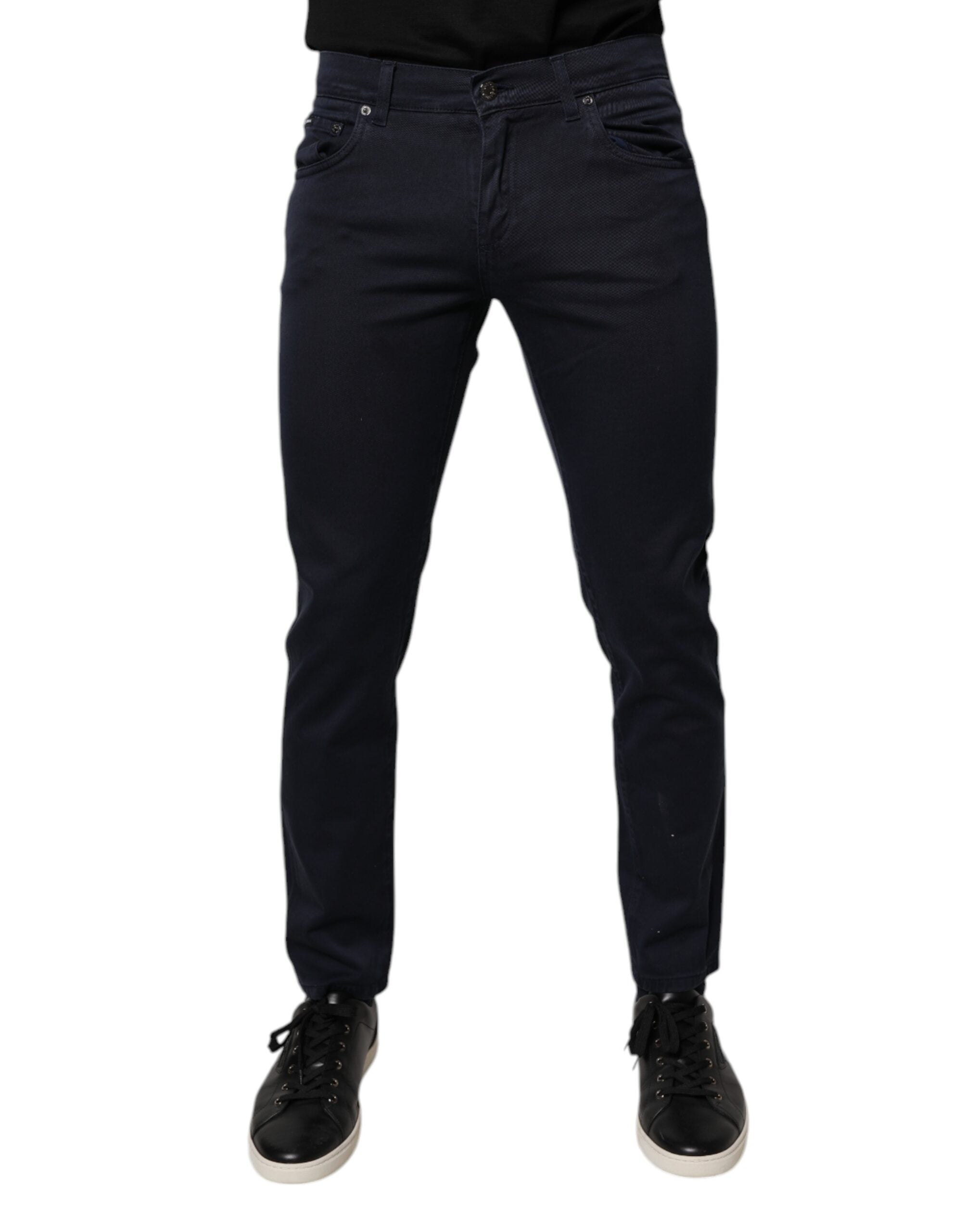 Dolce & Gabbana Dark Blue GOLD Cotton Skinny Men Denim Jeans -   -  Dolce & Gabbana.
