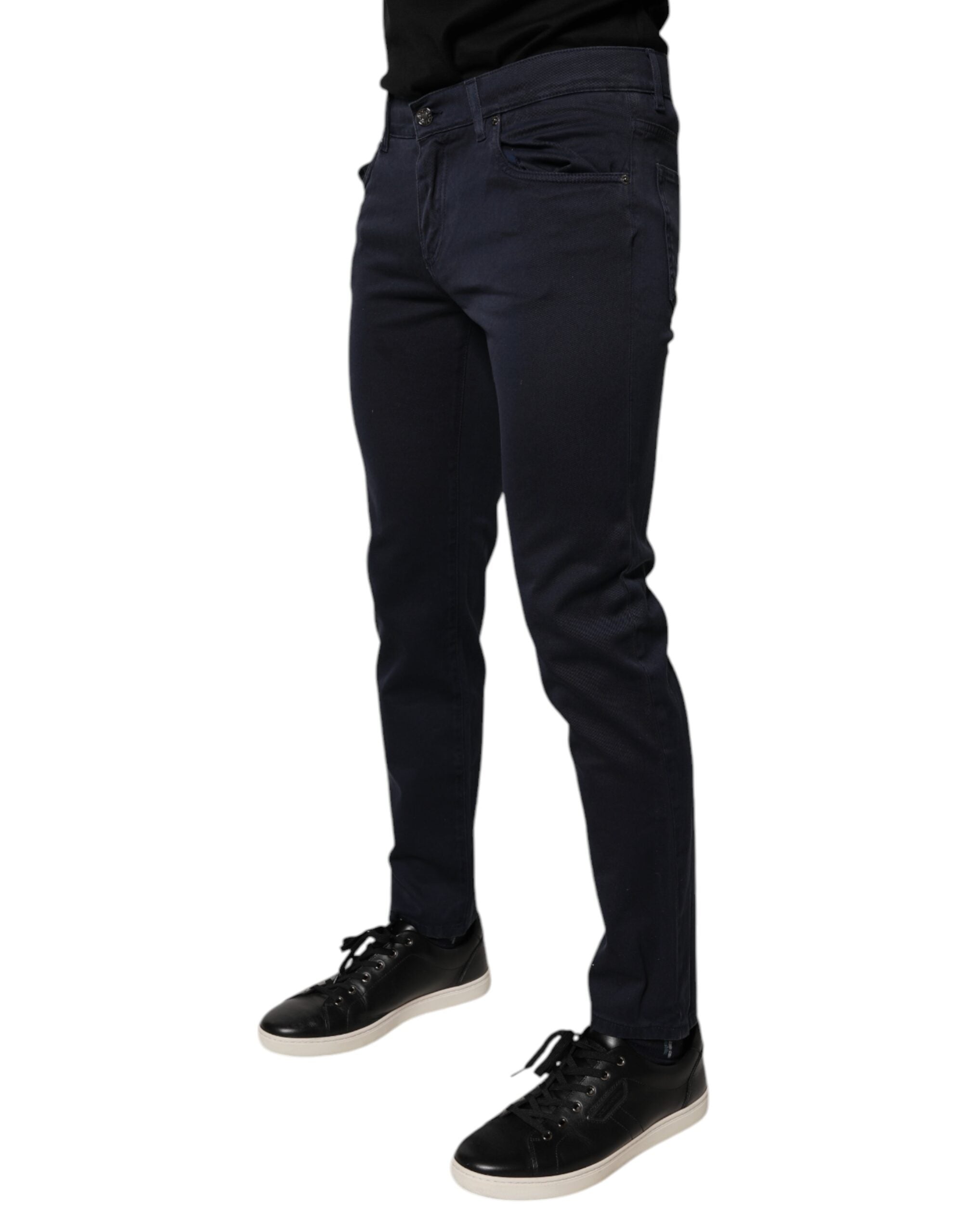 Dolce & Gabbana Dark Blue GOLD Cotton Skinny Men Denim Jeans -   -  Dolce & Gabbana.