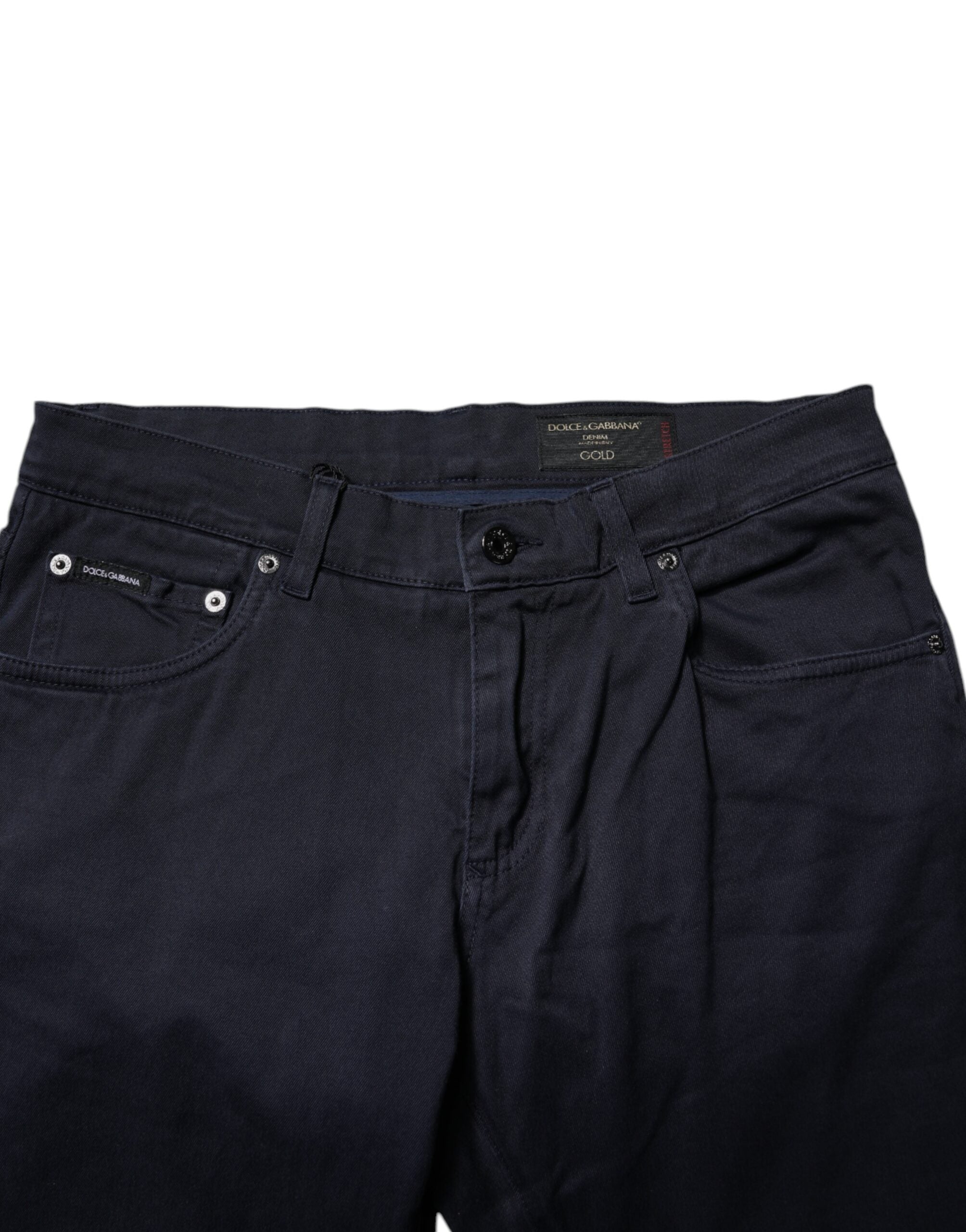 Dolce & Gabbana Dark Blue GOLD Cotton Skinny Men Denim Jeans -   -  Dolce & Gabbana.