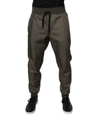 Dolce & Gabbana Brown Lambskin Leather Men Sweatpants Pants -   -  Dolce & Gabbana.