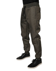 Dolce & Gabbana Brown Lambskin Leather Men Sweatpants Pants -   -  Dolce & Gabbana.