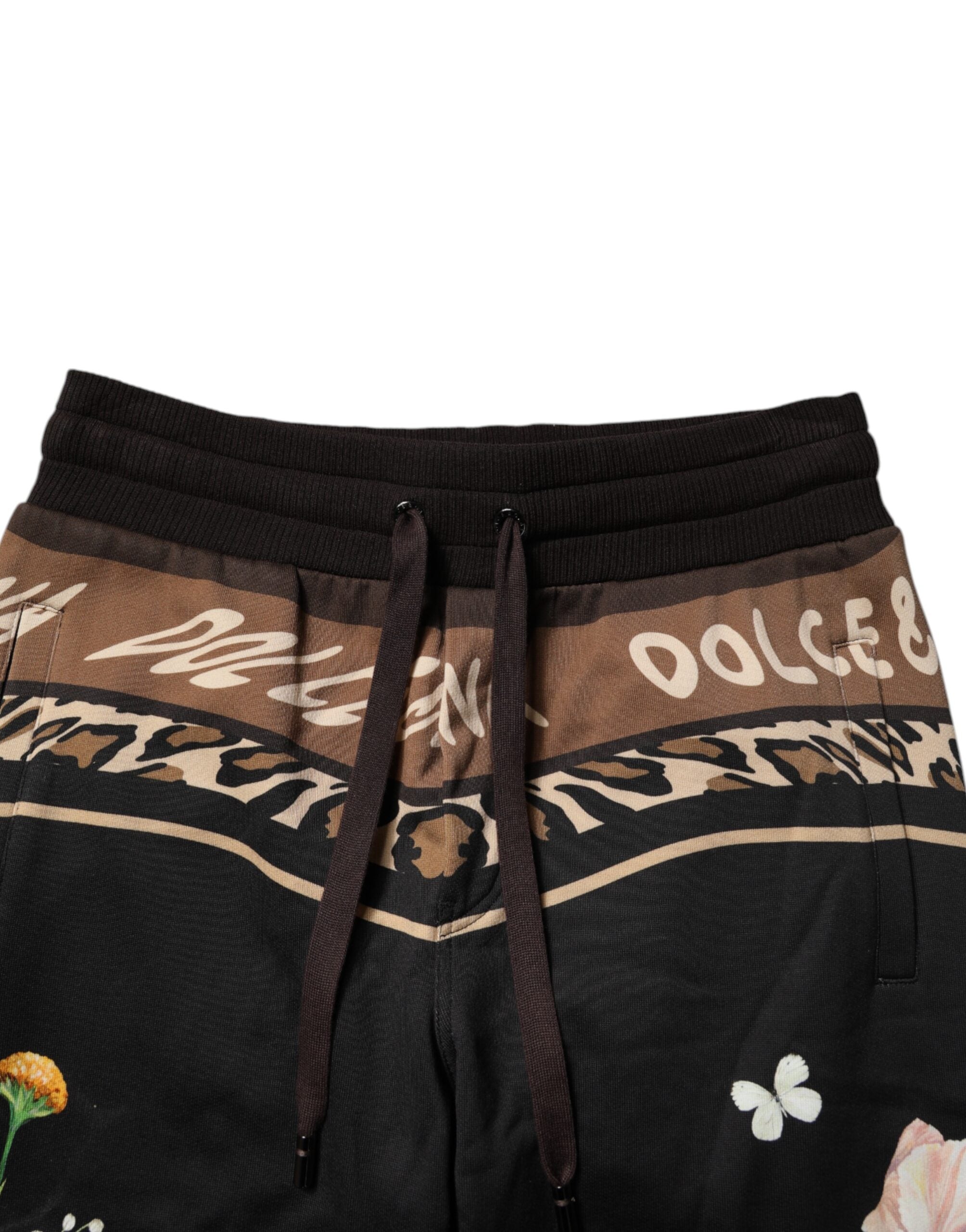 Dolce & Gabbana Black Floral Cotton Jogger Sweatpants Pants -   -  Dolce & Gabbana.