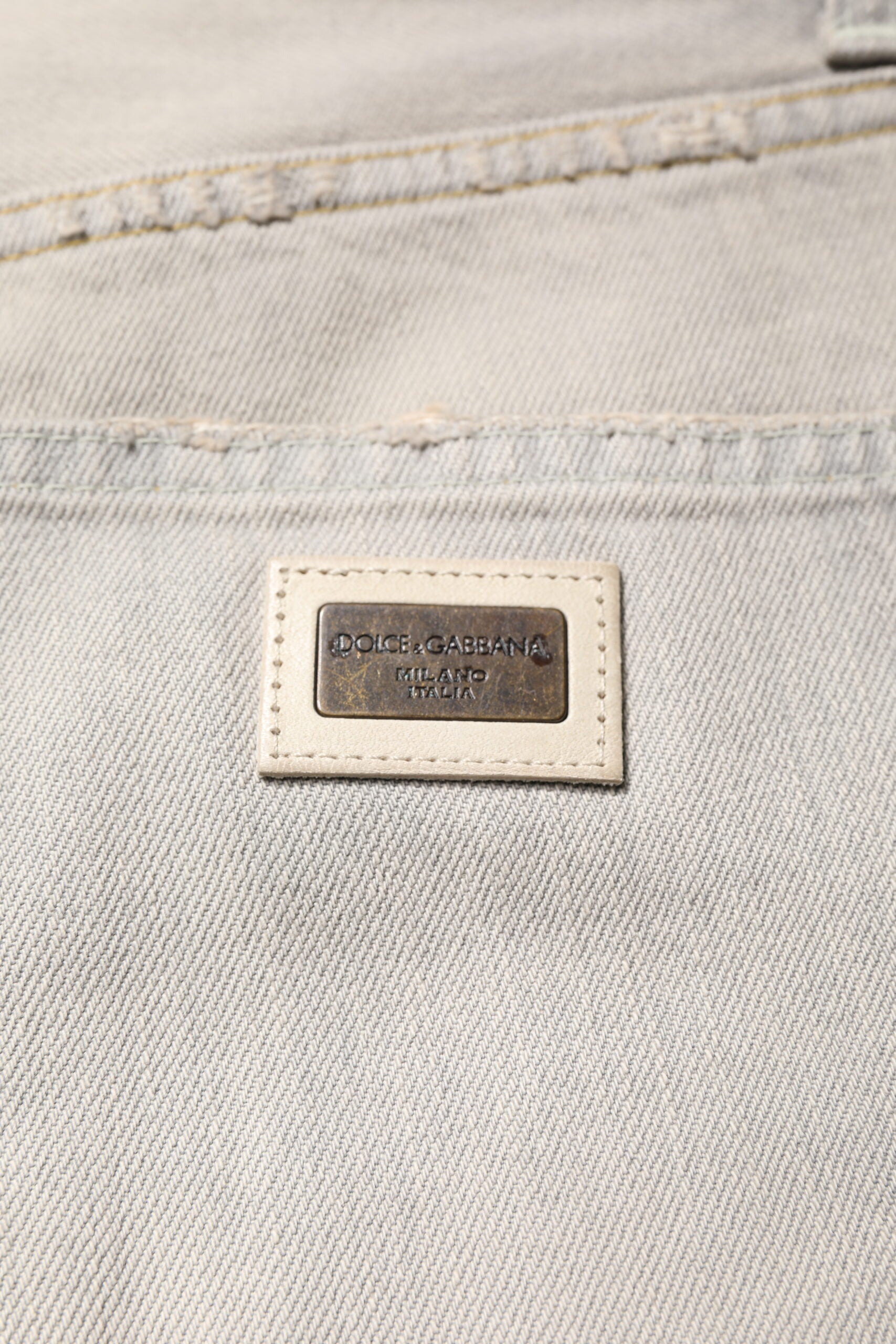Dolce & Gabbana Light Gray Cotton Skinny Denim Jeans -   -  Dolce & Gabbana.