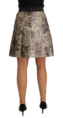 Dolce & Gabbana A-Line Mini Floral Print Jaquard Skirt -   -  Dolce & Gabbana.