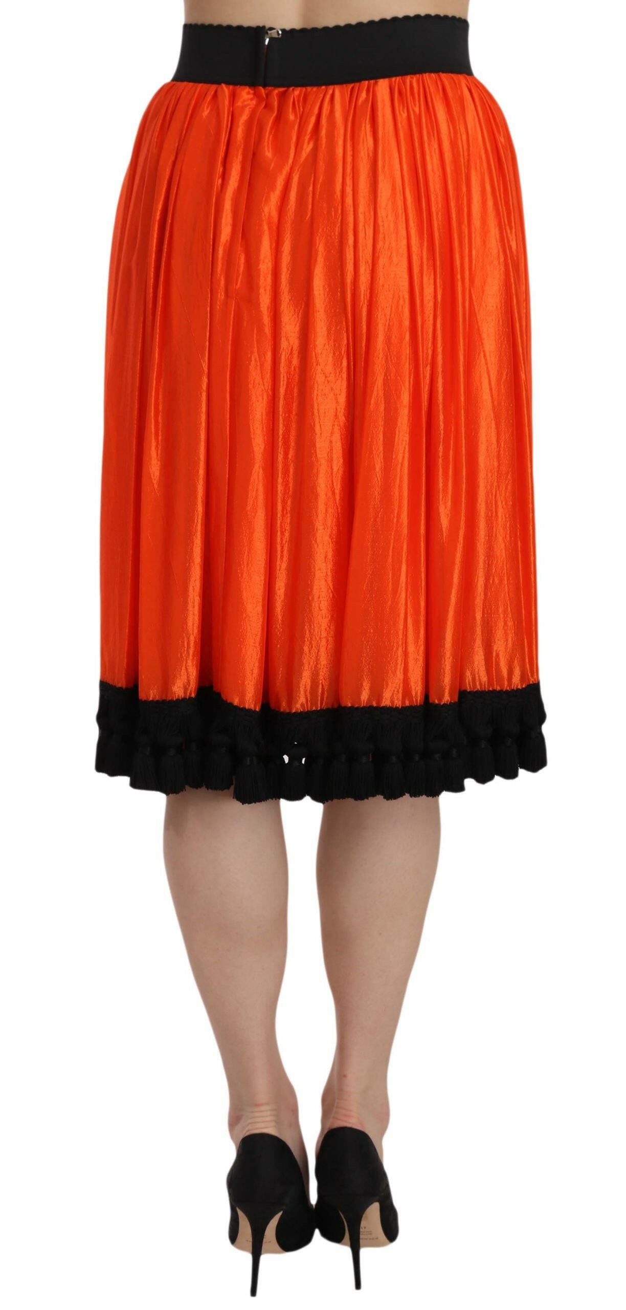 Dolce & Gabbana Orange High Waist Knee Length Skirt -   -  Dolce & Gabbana.