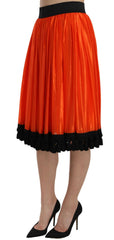 Dolce & Gabbana Orange High Waist Knee Length Skirt -   -  Dolce & Gabbana.