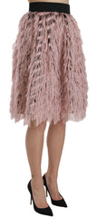 Dolce & Gabbana Pink Gold Fringe Metallic Pencil A-line Skirt -   -  Dolce & Gabbana.