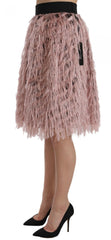 Dolce & Gabbana Pink Gold Fringe Metallic Pencil A-line Skirt -   -  Dolce & Gabbana.