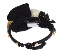 Dolce & Gabbana Diadem Headband Tiara White Rose Crystal Hair Gold -   -  Dolce & Gabbana.