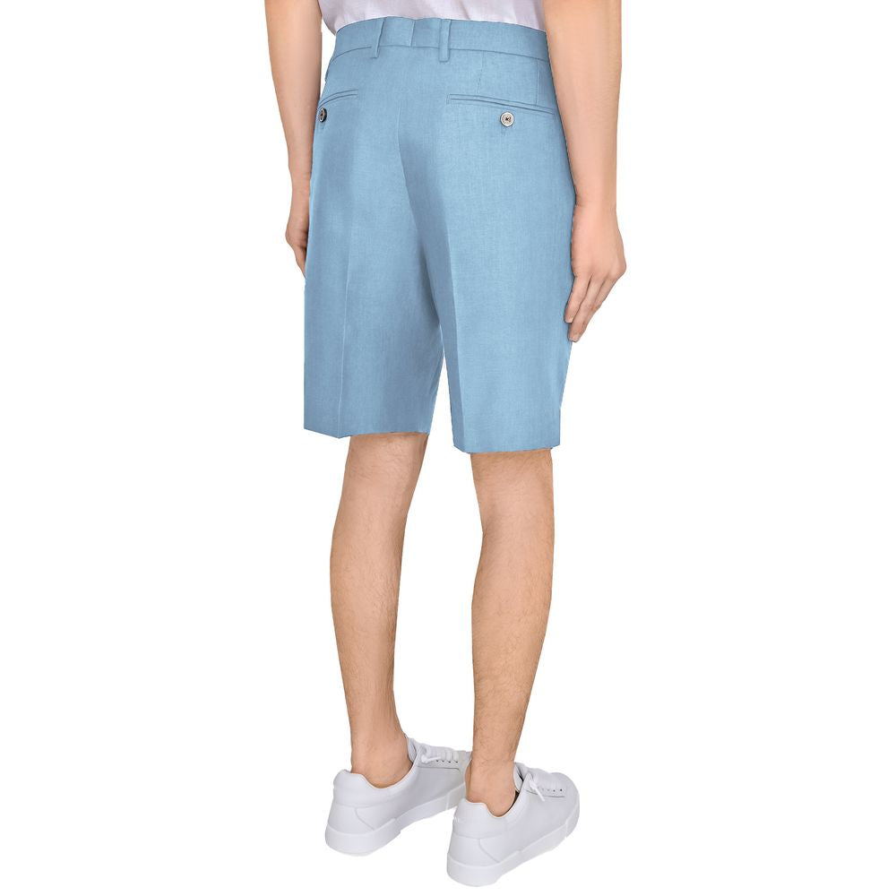 Dolce & Gabbana Light Blue Linen Men Short -   -  Dolce & Gabbana.
