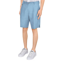 Dolce & Gabbana Light Blue Linen Men Short -   -  Dolce & Gabbana.