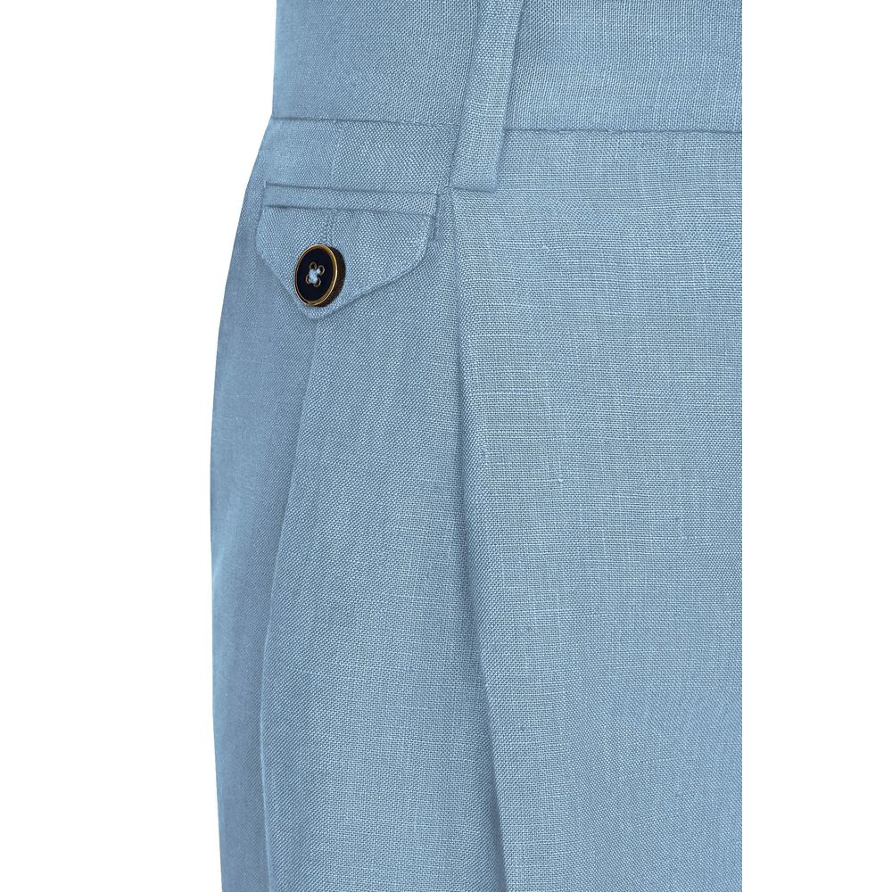 Dolce & Gabbana Light Blue Linen Men Short -   -  Dolce & Gabbana.