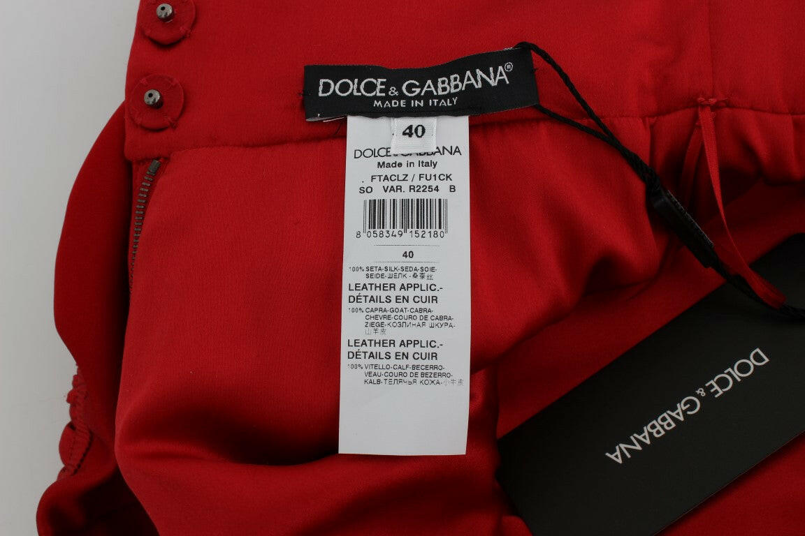 Dolce & Gabbana Red Silk Roses Sicily Shorts -   -  Dolce & Gabbana.