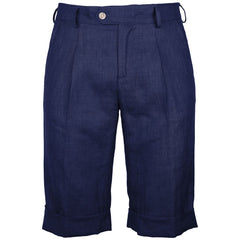 Made in Italy Blue Linen Short -   -  Made in Italy.