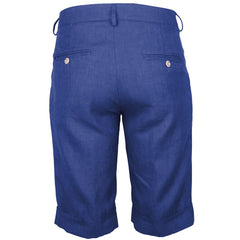 Made in Italy Blue Linen Short -   -  Made in Italy.