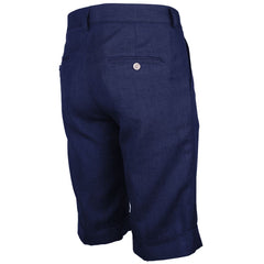 Made in Italy Blue Linen Short -   -  Made in Italy.
