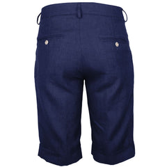 Made in Italy Blue Linen Short -   -  Made in Italy.